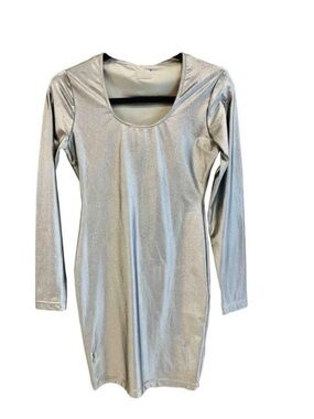 Junior Gaultier Silver Long-Sleeve Scoop Neck Dress